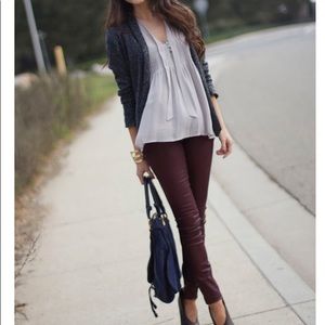 Topshop wax coated Moto denim